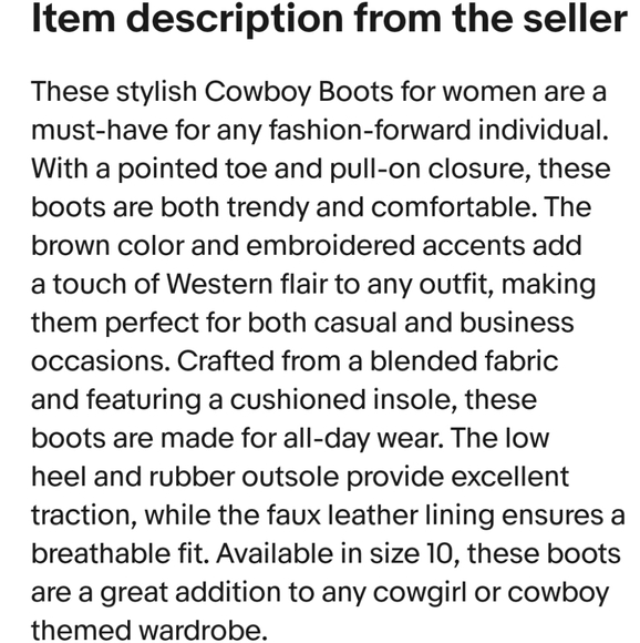 Rollda Cowboy Western Boots New Brown Tonal Stitching Sz 10M - Picture 5 of 14